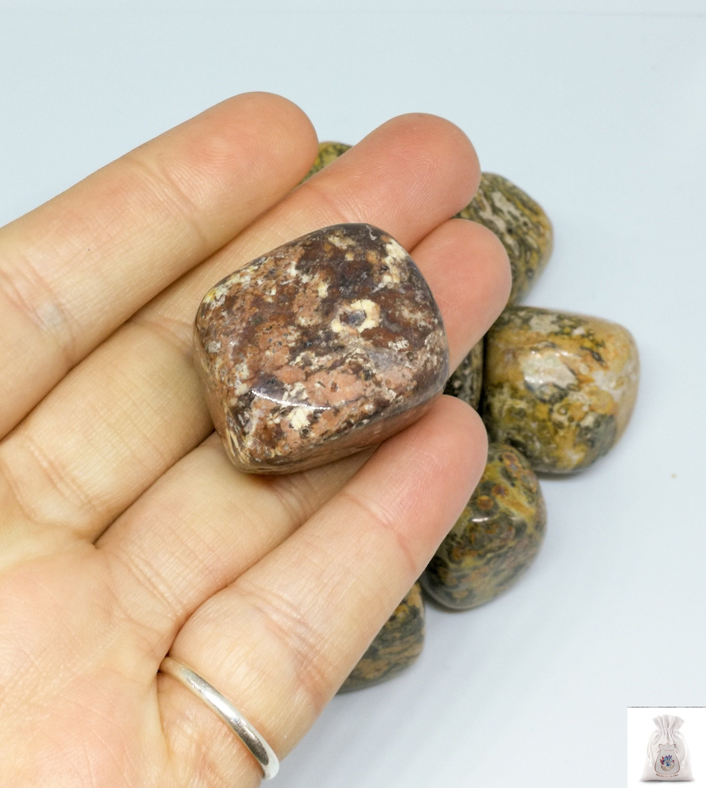 leopard skin jasper flat pendant leopard skin jasper flat pendant