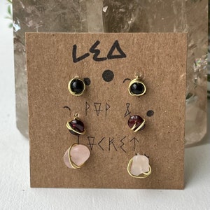 Leo zodiac stud earring set, crystal  earring set , Leo earring set