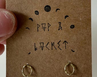 Orbit threader studs in sterling silver, brass or copper, circle stud earrings , ear jackets