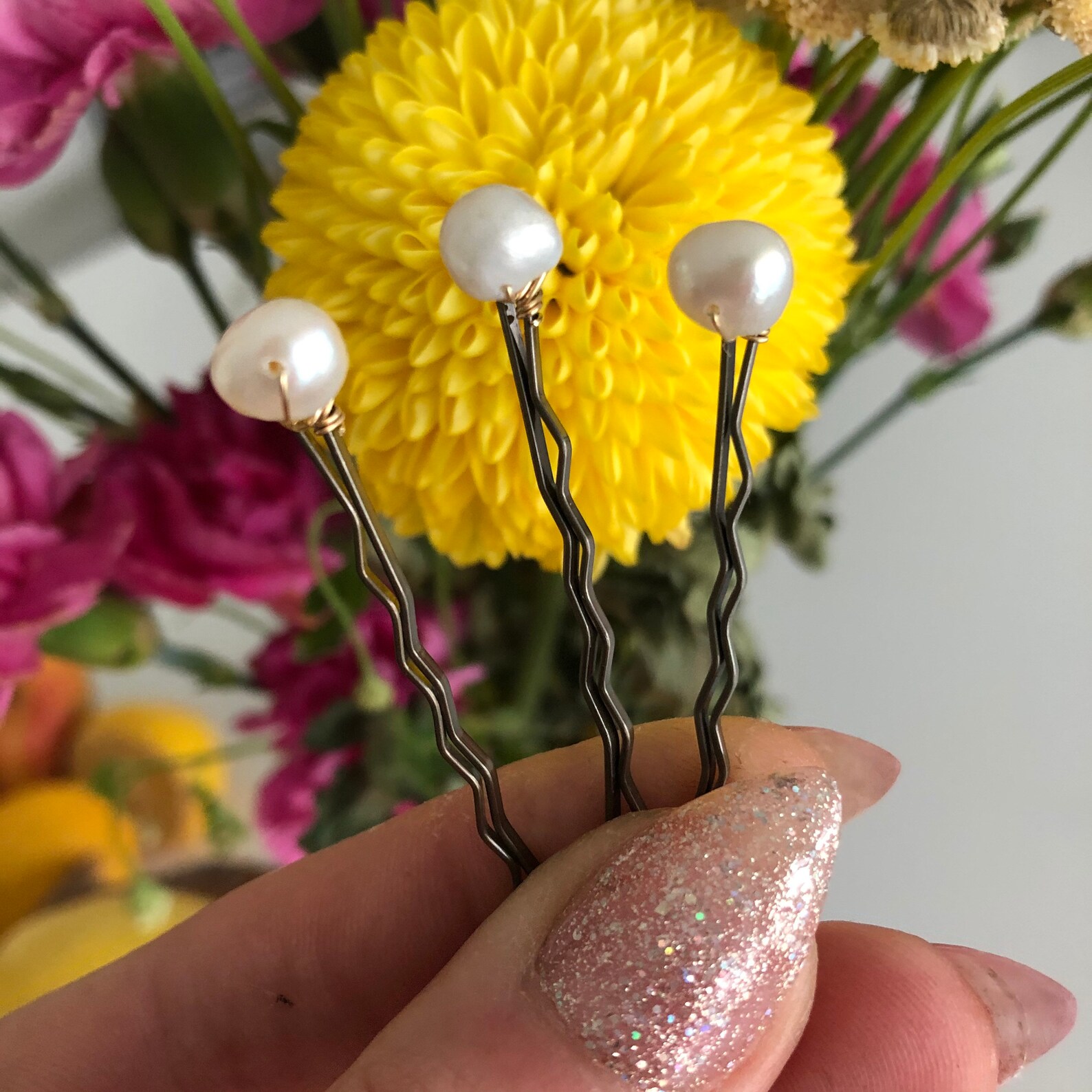 Crystal Hair Pins Aura Quartz Hair Pins Moon Stone Hair Etsy