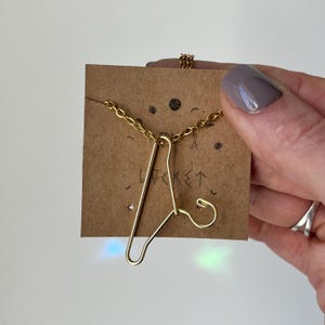 Gold Plated Hanger Necklace: Women&#39;s Rights Jewelry