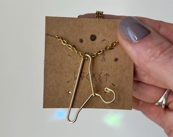 Gold Plated Hanger Necklace: Women's Rights Jewelry
