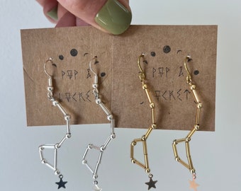 Big Dipper constellation earrings in gold or silver