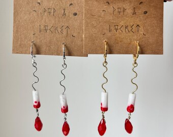 Handcrafted Agate Tampon Earrings, Feminist Statement Jewelry