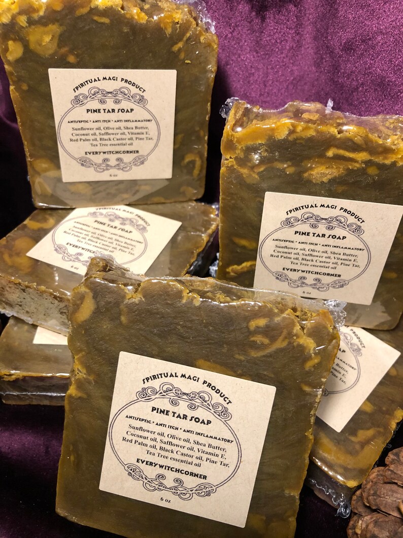 Pine Tar Soaps Antiseptic Anti Inflammatory Anti Itch Etsy