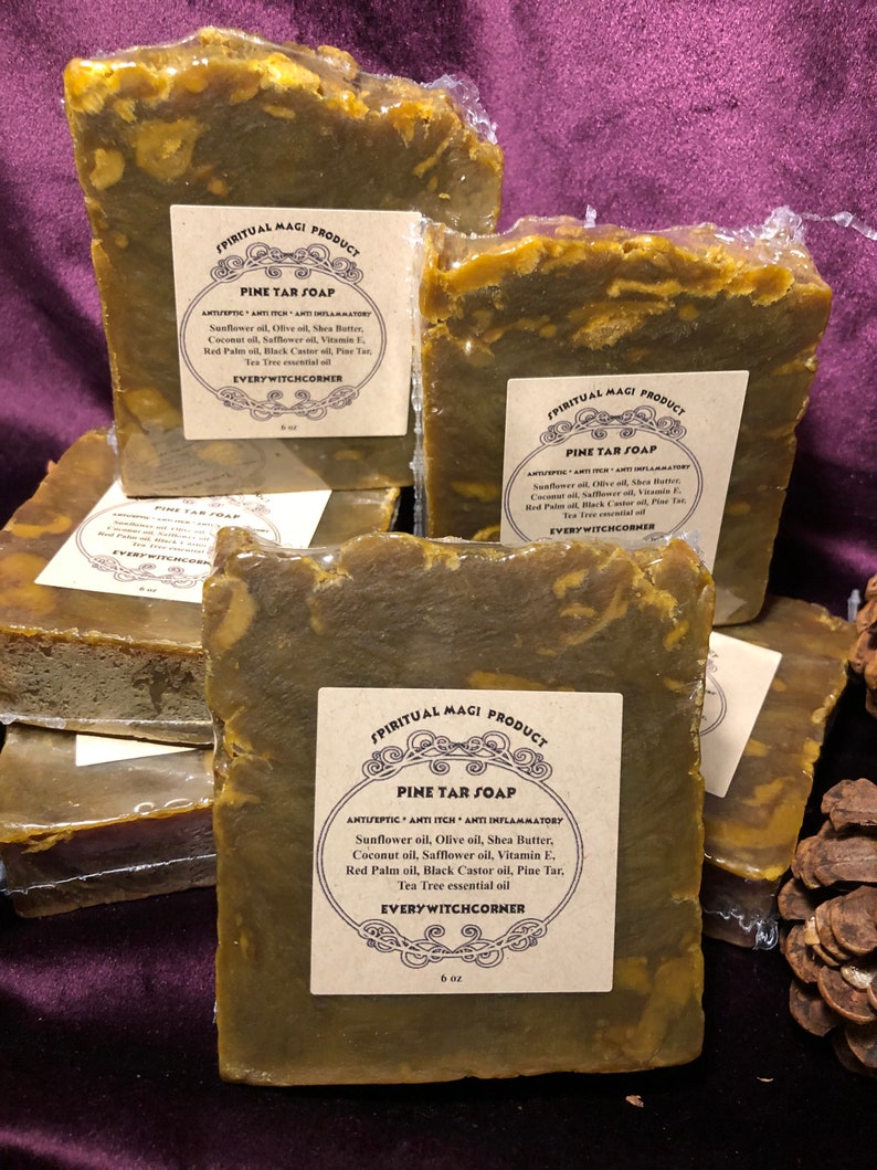Pine Tar Soaps Antiseptic Anti Inflammatory Anti Itch Etsy
