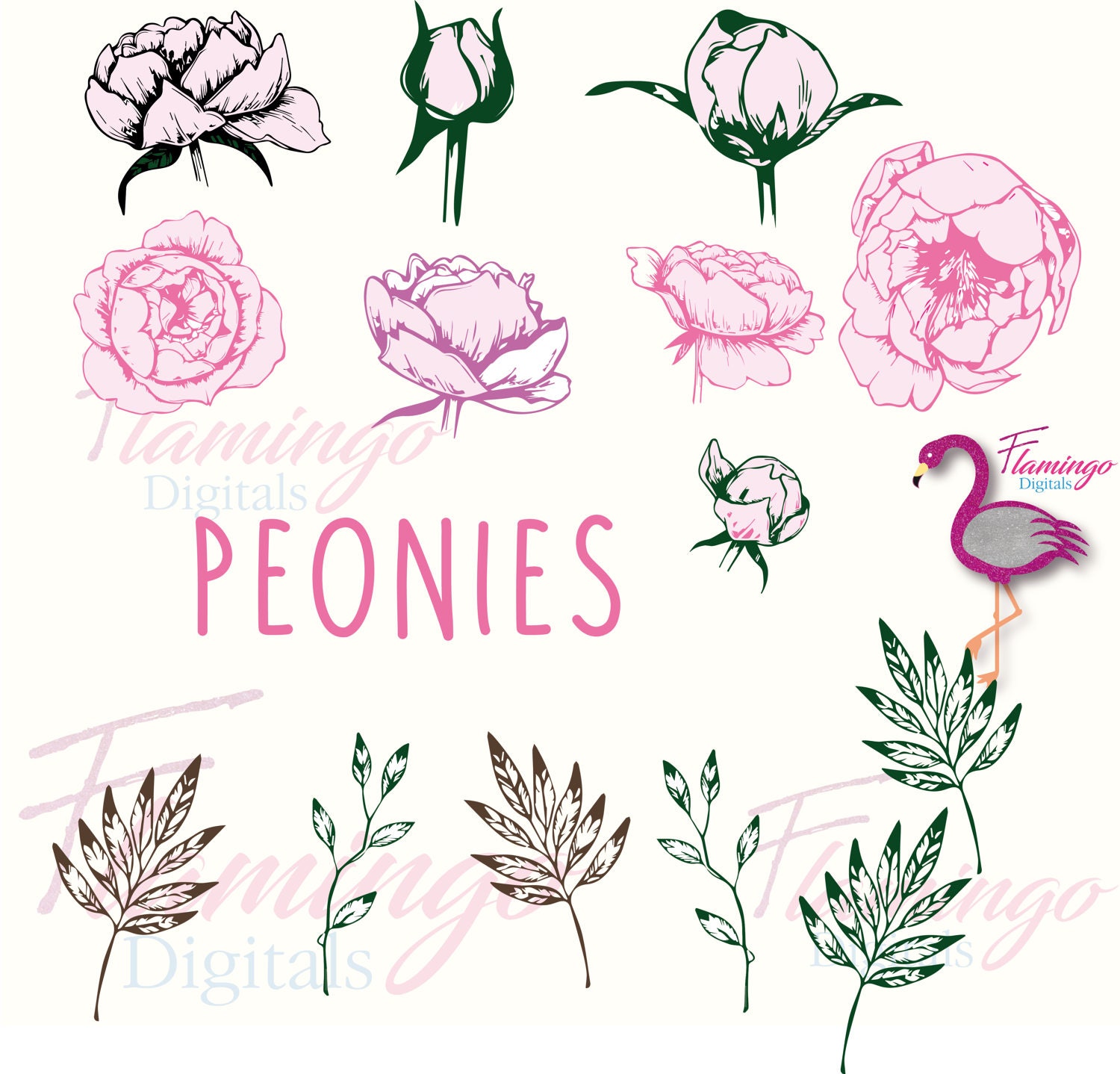 Download PEONIES SVG SVG digital peonies svg flowers svg pdf | Etsy