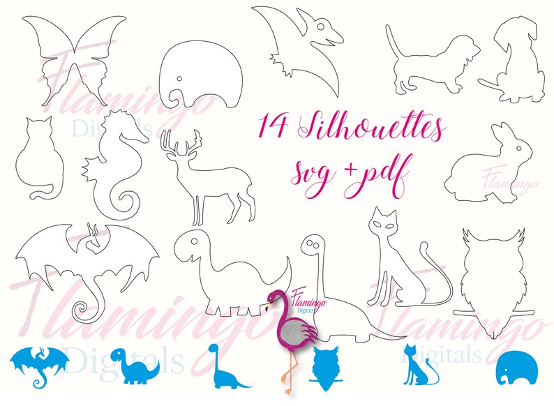 Download Animal Collection Svg Cricut Commercial Use Vector Files Cameo File Animals Silhouettes Collection Of Svg Files Silhouette Portrait Paper Party Kids Craft Supplies Tools