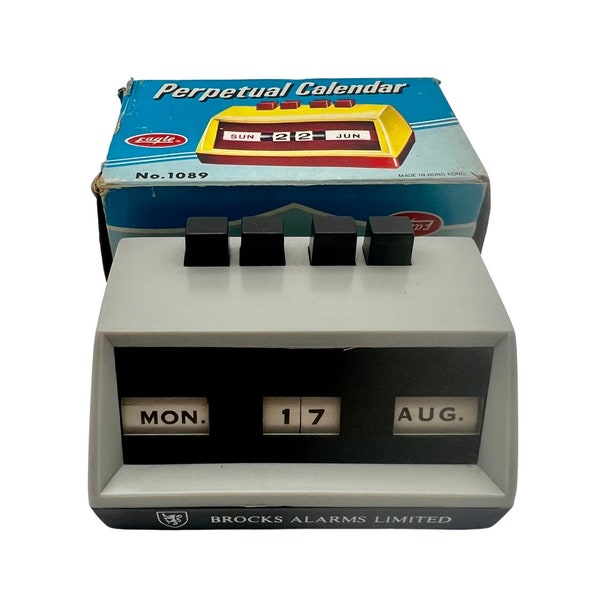 Vintage Adler No 1089 Ewiger Kalender - Original Box - Brocks Alarms Limited - Study Decor