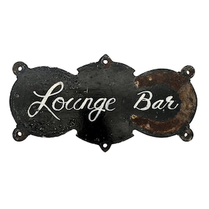 Antique Cast Iron Lounge Bar Sign - Home Decor
