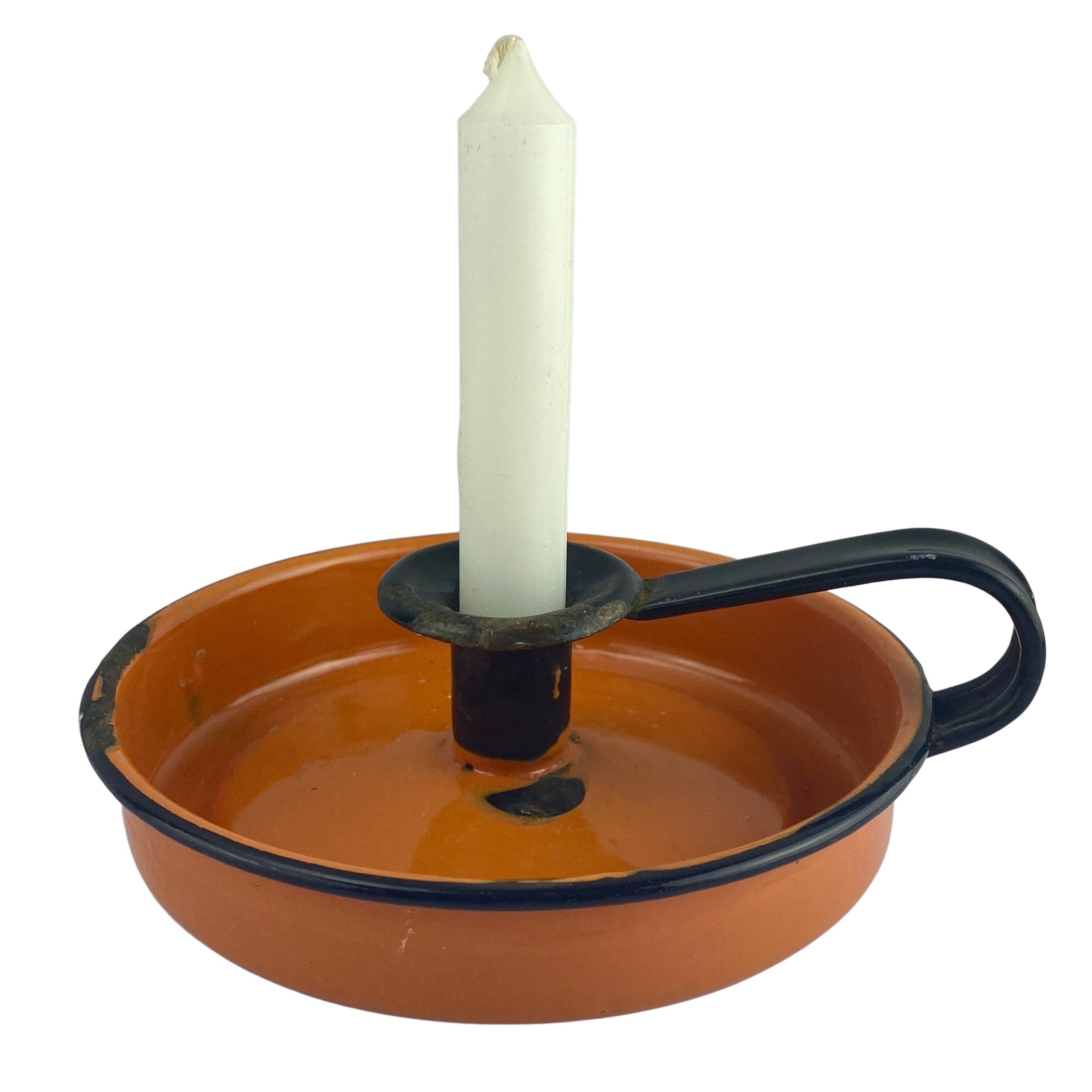 アンティーク雑貨 Antique Enamel Chamberstick ANTIQUE ENAMELWARE CANDLE STICK Gorgeous Robin Egg Blue