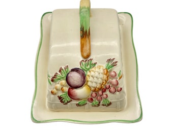 Vintage 1950er AJ Wilkinson Käseplatte - Butterdose - Royal Staffordshire Pottery - Esszimmerdekor - Kitchenalia