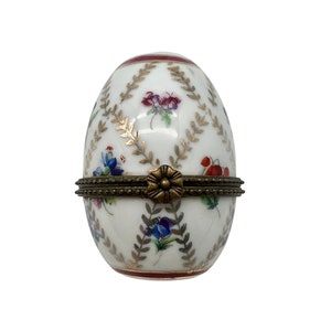 Vintage Limoges Porcelain Egg - Trinket Box - Home Decor