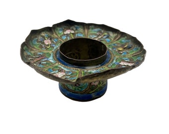 Vintage Enamelled Candle Holder - Home Decor