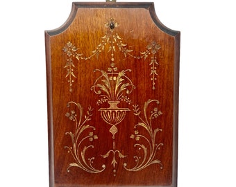 Antique Decorative Carved Wall Hanging Plaque Key Holder - Shield - Hallway Decor - Home Decor