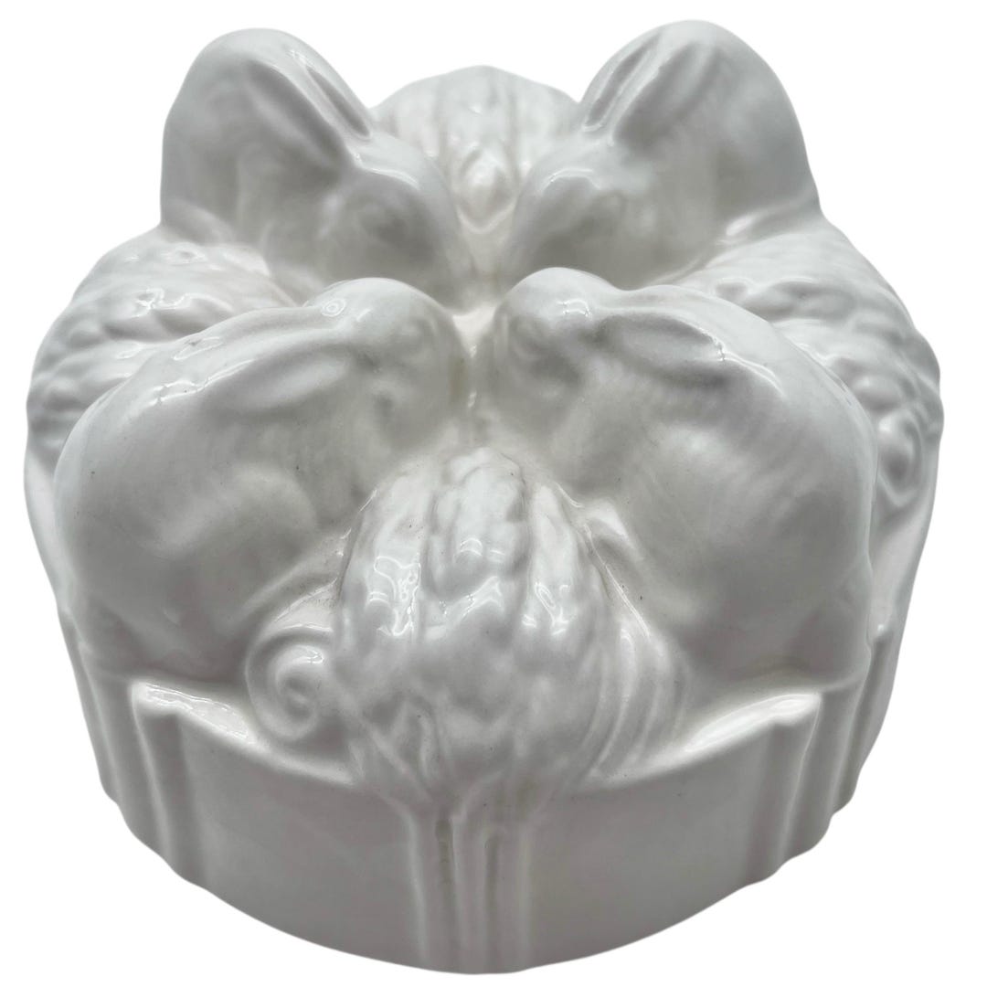 Vintage Ironstone Jelly Mould - England Burleigh Rabbits Jelly Mould ...