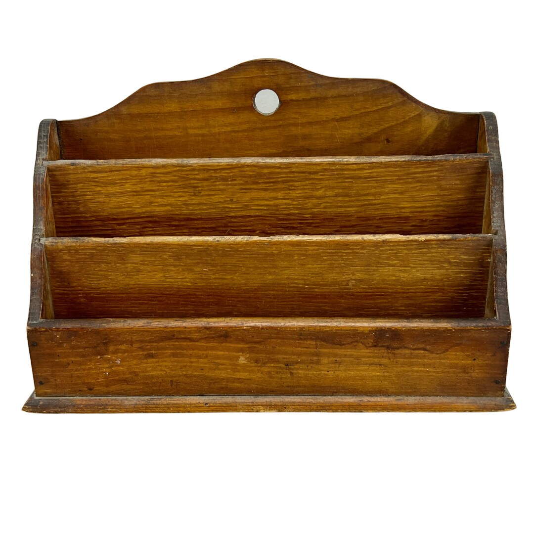 Vintage Oak Letter Rack Desk Tidy Home Decor Etsy