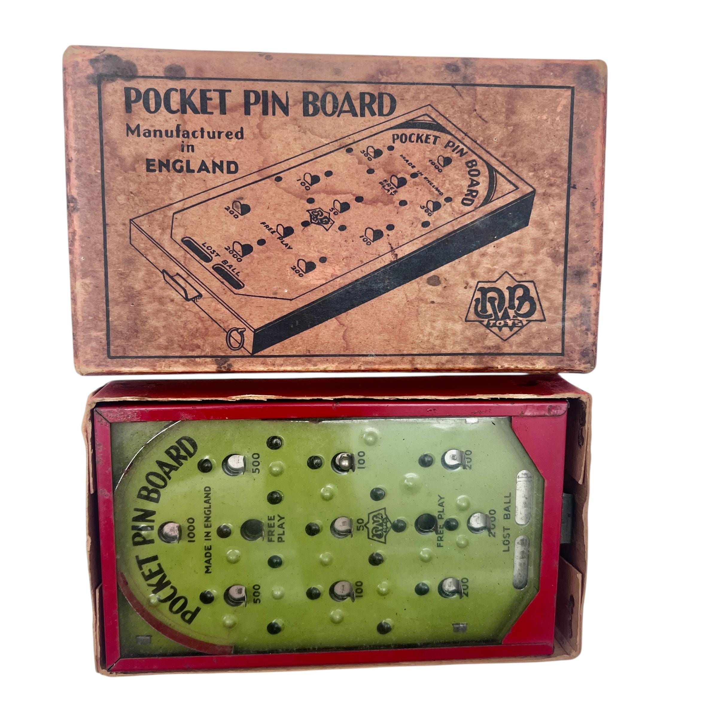 Vintage DWB Toys Tinplate Pocket Pin Board Game - Toys - Pinball