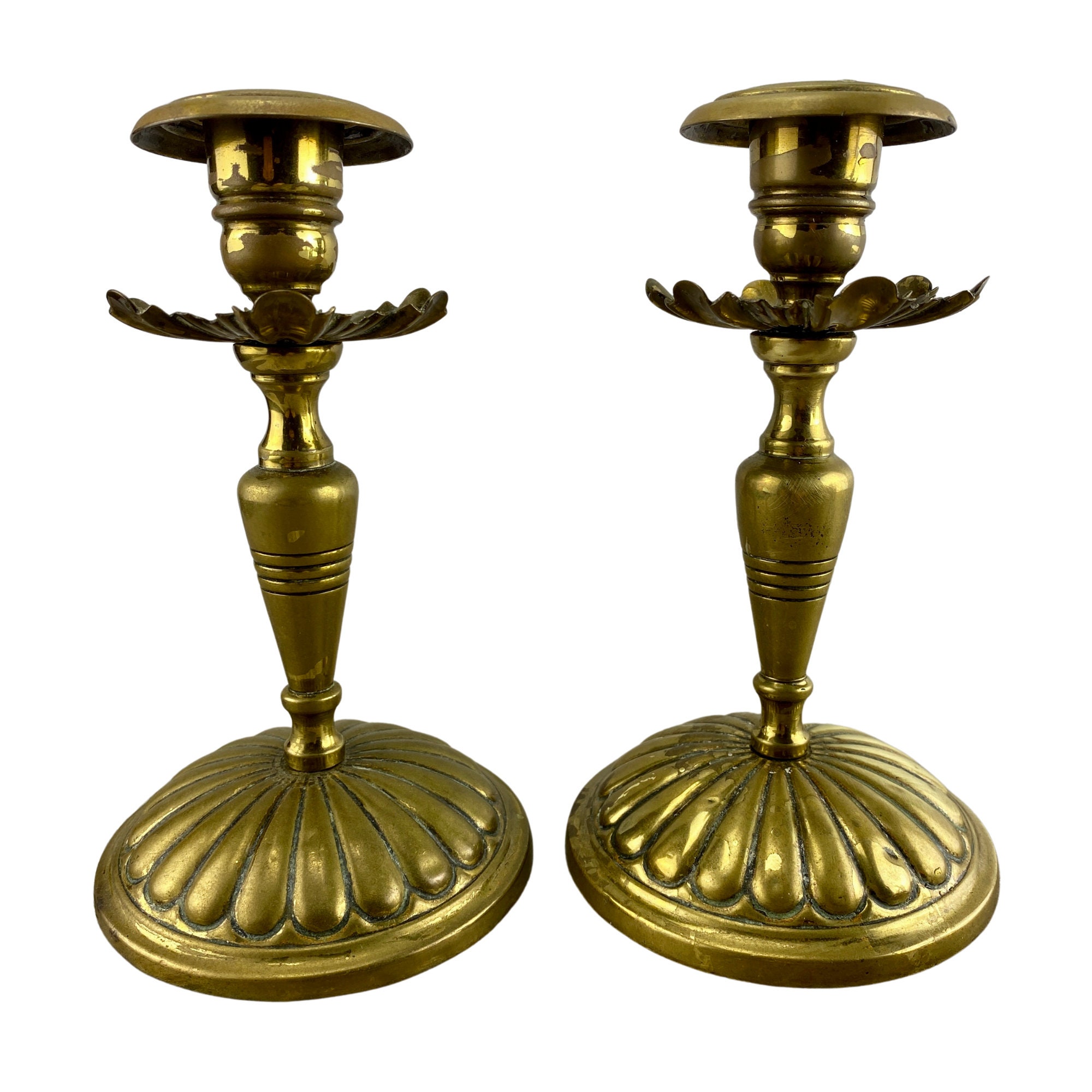 Pair of Victorian Irish Brass Candlesticks Home Decor -  Canada