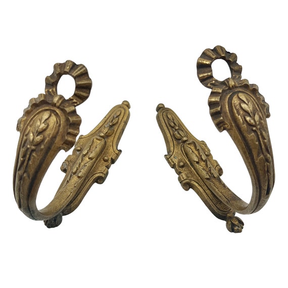 Embrases De Rideaux En Laiton Doré (paire Ou Lot)