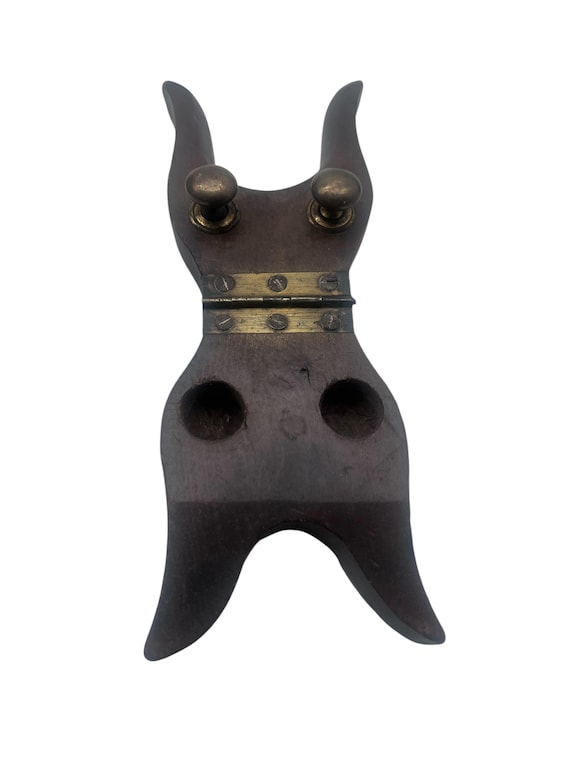 Antique Oak & Brass Portable Folding Shoe Pull - Servant's Shoe Pull - Country House Decor - Boot Room Decor