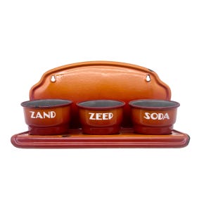 Esmalte holandês vintage laranja queimado ZAND, ZEEP, SODA Lavanderia Rack - Kitchenalia