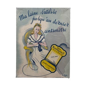 Vintage French Box of 29 Darning Wools - Sewing - Yarn - Haberdashery - Skeins - Cardboard Materials - Supply Textile Works - Needlecraft