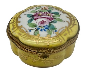 BOITE A PILULES Pilulier En Porcelaine D'art De Limoges Decor Floral N°4 EUR 10,90 - FR