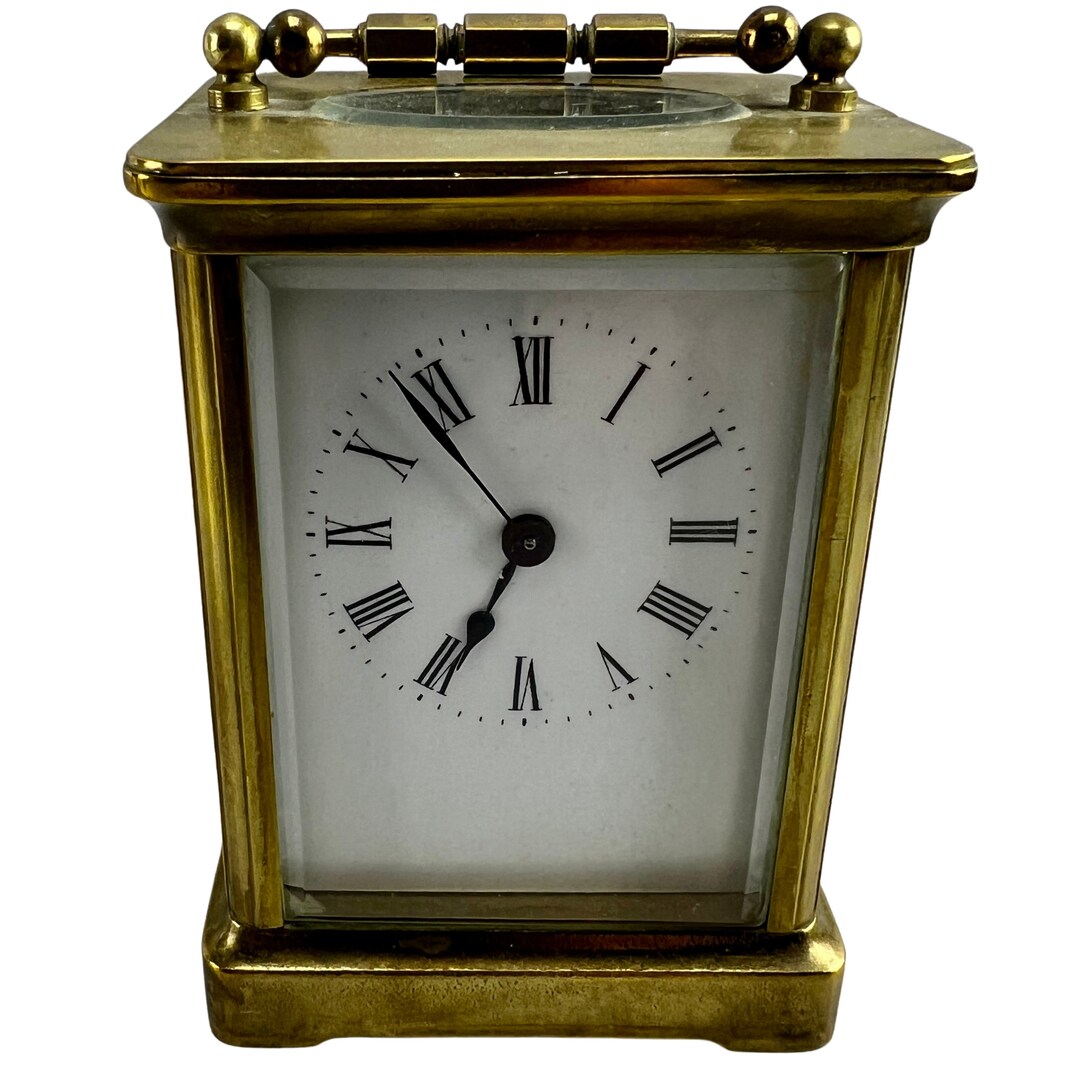 Vintage Brass Carriage Clock With Key Etsy