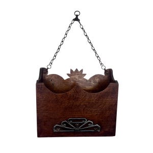 Antique Art Deco Hanging Oak Letter Rack - Oak Storage - Study Decor - Home Decor