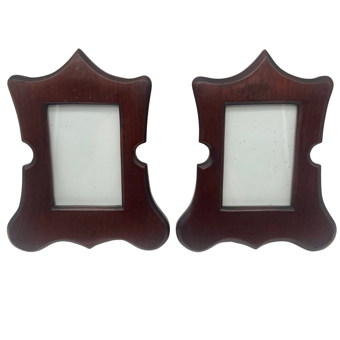 Antique Pair of Mahogany Picture Frames Photograph Frames Victorian Home Decor Etsy