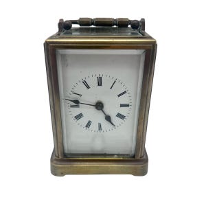 Antique French Brass H Acier PARIS Carriage Clock - Home Decor