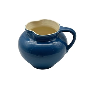 Vintage Large Blue CH Brannam Pottery Jug - Barnstaple - Devon - Kitchenalia