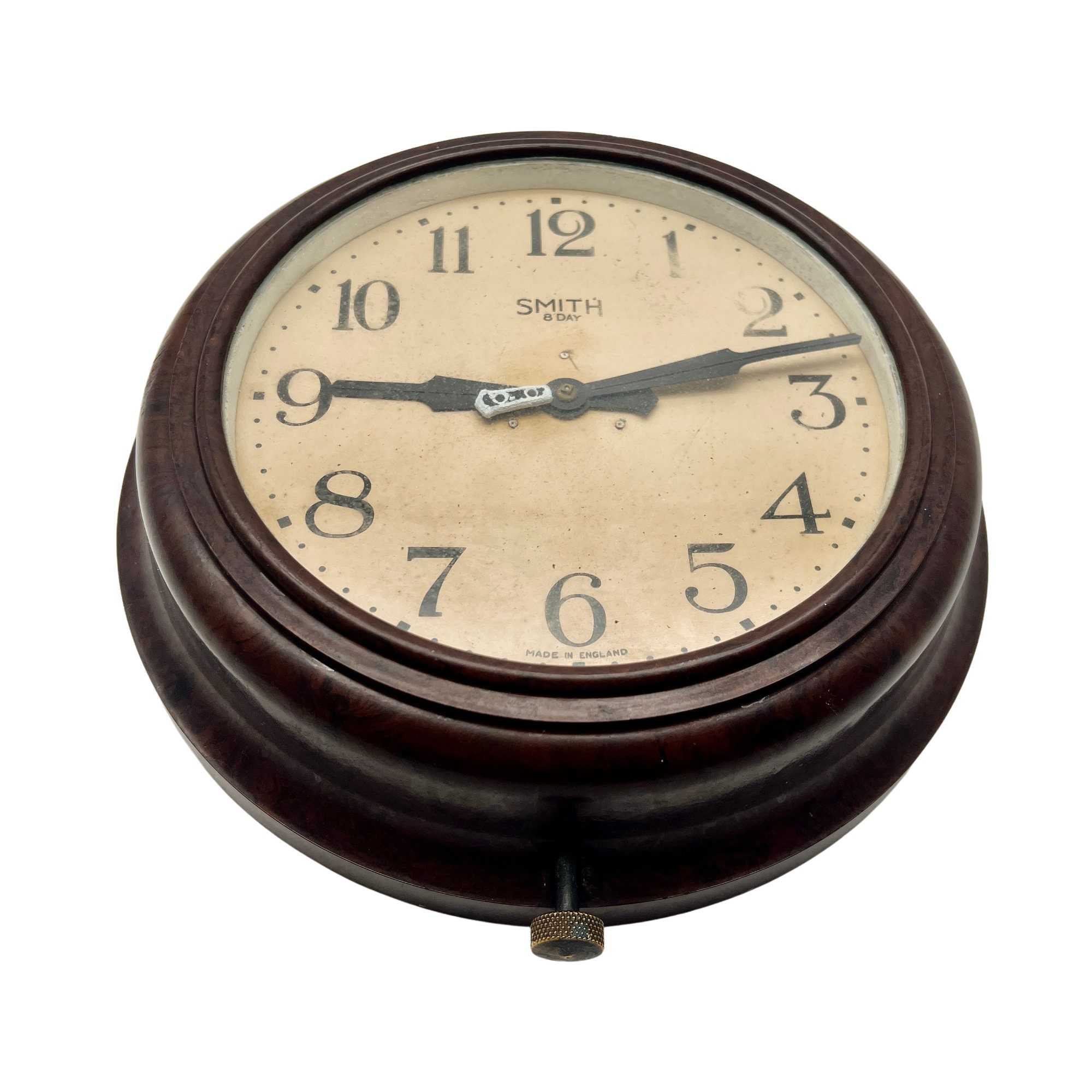 RESERVED Vintage 1930's Smiths 8 Day Bakelite Wall Clock - Wall