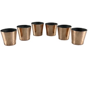 Antique Set of 6 Small Copper Measures - No 1 - Kitchenalia