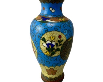 Vintage Cloisonne Vase - Japan - Enamel - Home Decor