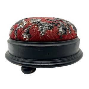 Antique Victorian Ebonised Beadwork Stool - Home Decor - Foot Rest - Beadwork