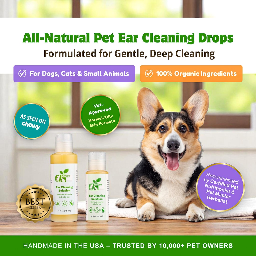 Photo inspiration: Organic Pet Ear Drops For Dogs Cats Natural Ear Cleaner Photo Inspiration