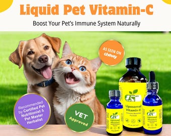 Extra Large Liquid Pet Vitamin C: Natural Vegan Formula