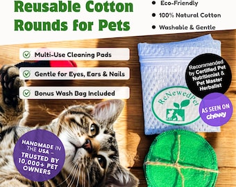 Organic Reusable Pet Wipes | Cotton Pads for Dogs & Cats
