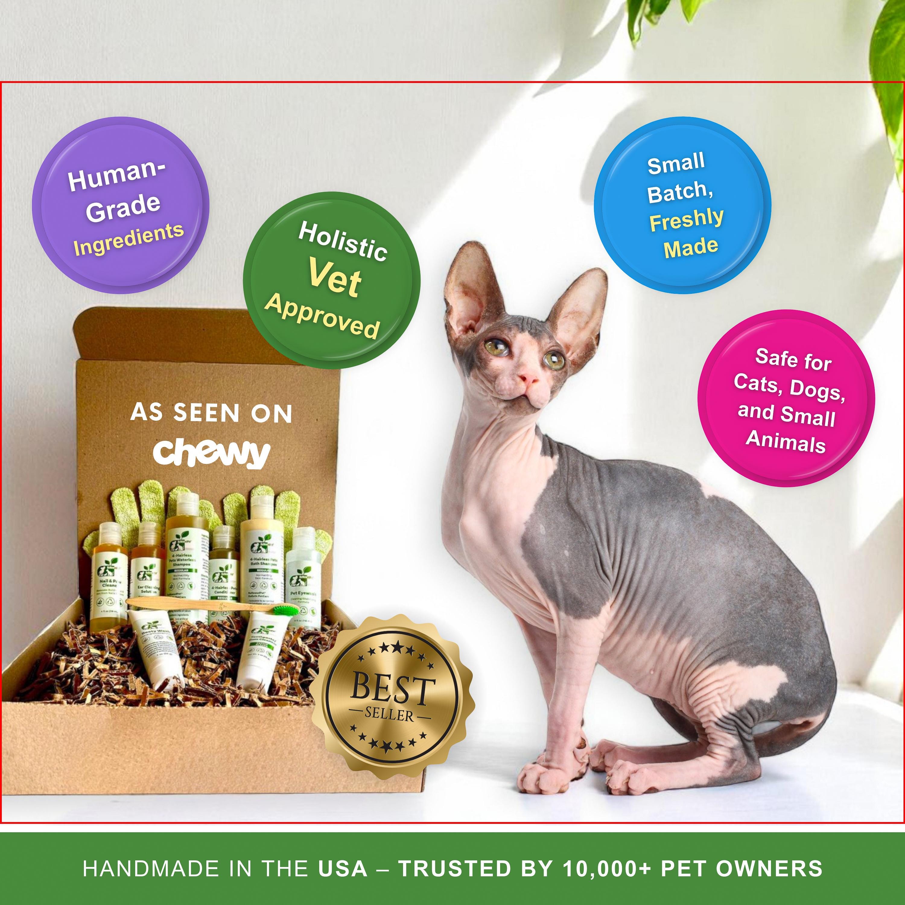 Natural Hairless Pet Grooming Kit - Hairless Cat Grooming, Sphynx care Package, Sphynx Care, New Pet Gift Box, Organic Cat