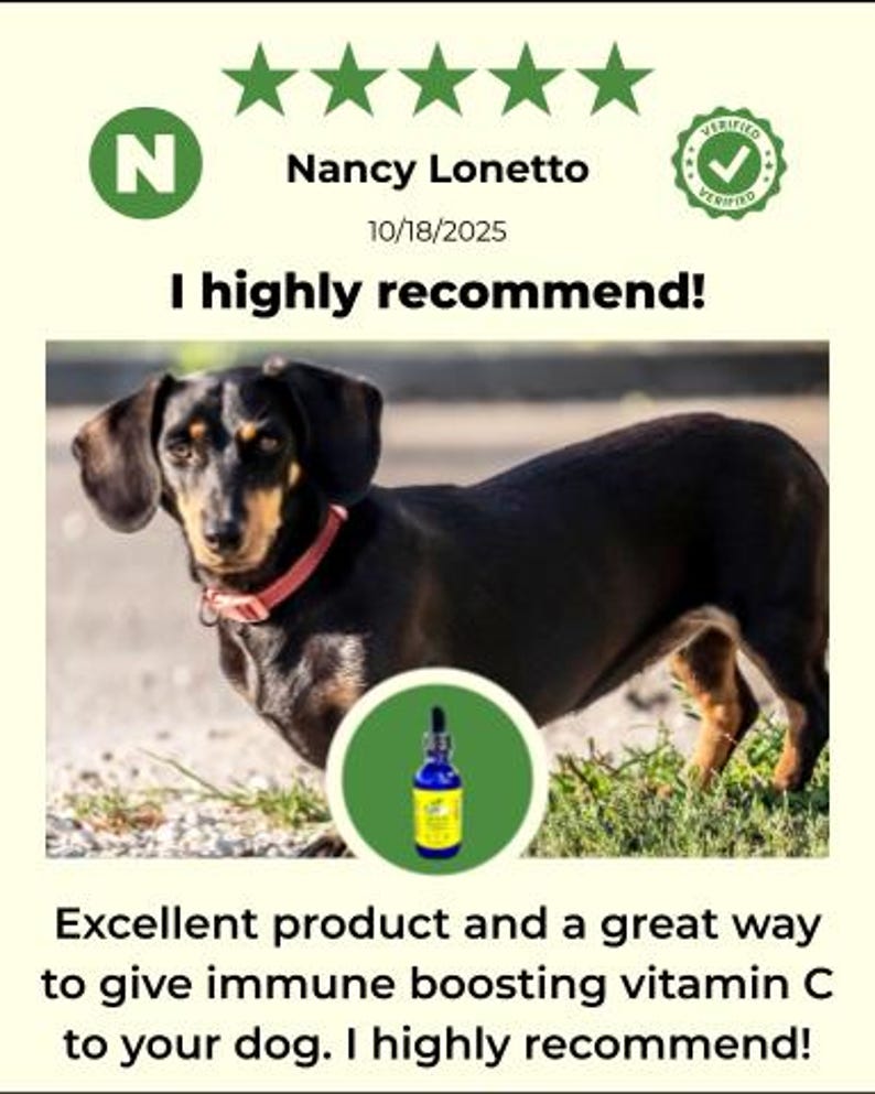 Extra Large Liquid Pet Vitamin C: Natural Vegan Formula image 6