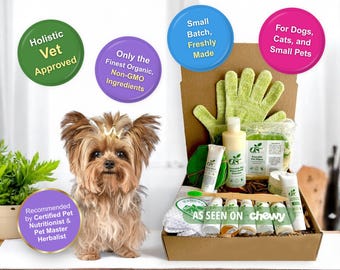 Organic Pet Grooming Wellness Kit | Holistic Natural Skin Care for Dogs, Cats