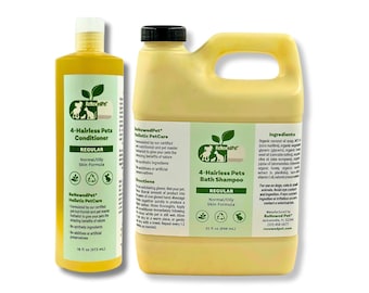 Champú y acondicionador extragrandes para mascotas sin pelo: combinación natural para el cuidado de perros y gatos