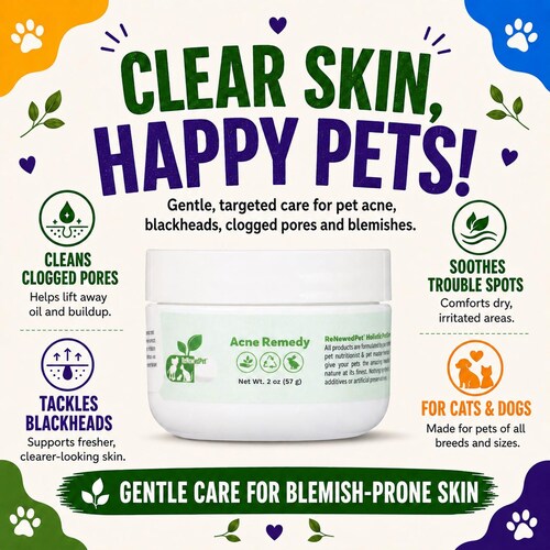 Pet Acne Remedy for Cats & Dogs | Natural Blackhead Treatment | Holistic, Organic, Non-GMO | ReNewedPet®