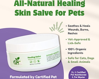Natural Pet Healing Salve - Organic Skin Balm for Dogs & Cats | Wound and Rash Care