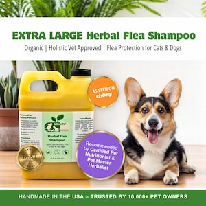 EXTRA LARGE *Herbal Flea Shampoo - Natural Flea and Tick Repellent for pets -Herbal Flea and Tick Spray,Dog flea repellent,Cat Bug Repellant