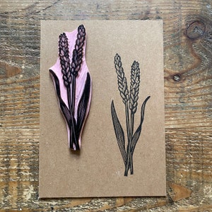 Rubber stamp | hand carved stamp | mounted or unmounted | grain | wheat | bakery | spring | Scandinavian
