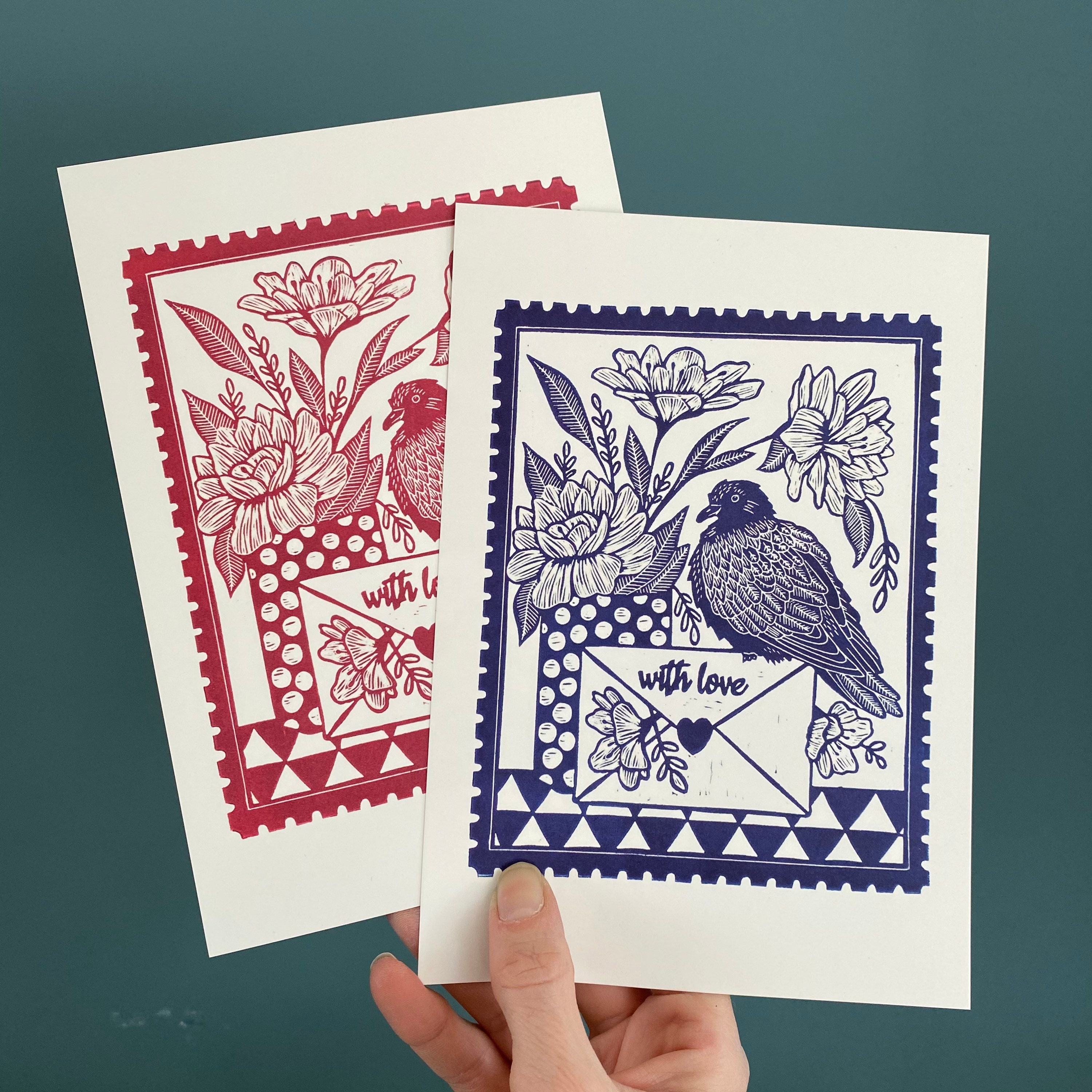 Love letter printed postcard Set of 2 postcards Etsy