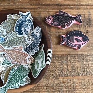 Rubber stamp fish | hand carved stamp | mounted or unmounted | stamping | fish | nature | fish stamp